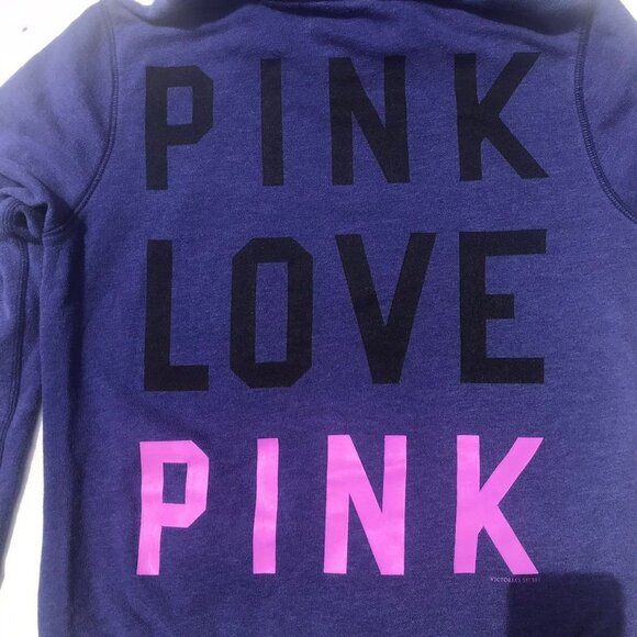 PINK Victoria's Secret "Love Pink" Hoodie Small Pullover Sweatshirt - Picture 4 of 10
